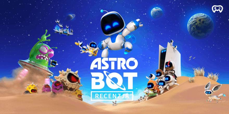 Okładka wpisu: Recenzja Astro Bot (PS5). Kwintesencja gry video.